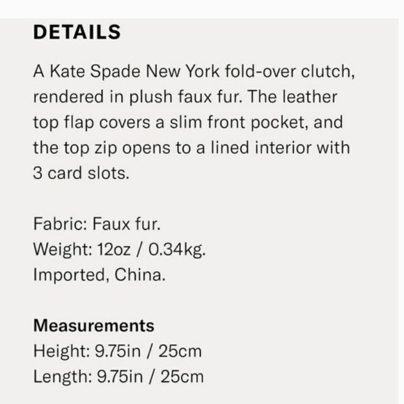 kate spade evening belles steffe faux fur pink black leather clutch purse bag - Picture 16 of 16